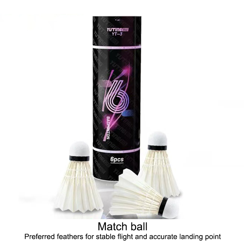 Badminton Shuttlecock - 3/6個入り ホワイトグースフェザーバドミントンボール シャトルコック 屋外トレーニング用 耐久性と安定性 飛行性能が高い