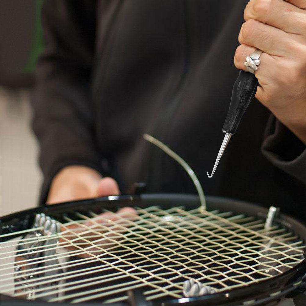 Badminton Racket Carbon - 2個入りバドミントンストリングマシンアクセサリー、効率的なストリング取り付けのためのアルミニウム合金フレーム付きラケットスレッディングフック