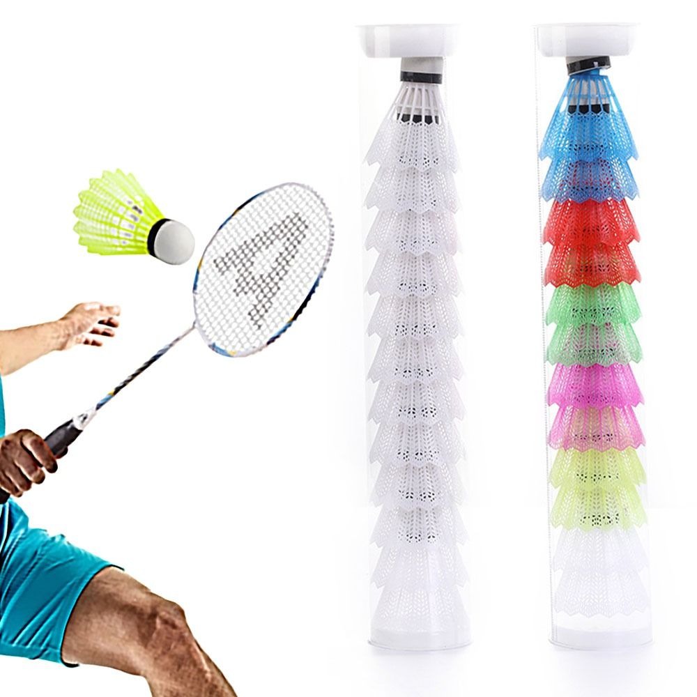 Feather Shuttlecock - 防風バドミントンマルチカラーフォームボール頭プラスチックシャトルコック、耐風性、トレーニングアクセサリー、6個、12個