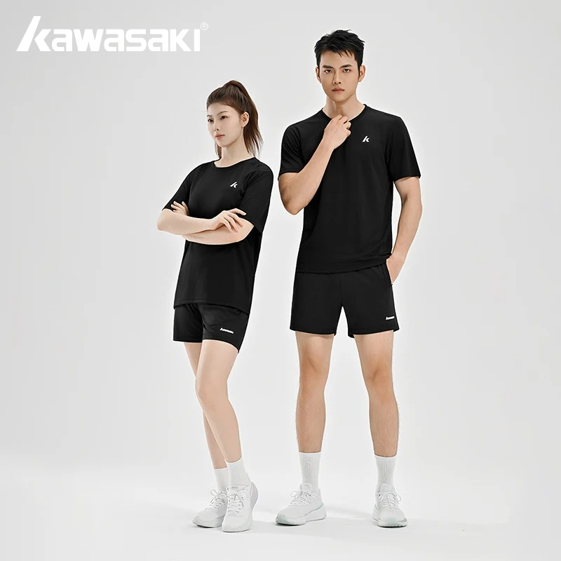 Badminton Jersey - Kawasaki 男性カップルバドミントンセット半袖ショーツスーツ夏速乾性通気性スポーツランニングフィットネス Tシャツショーツ