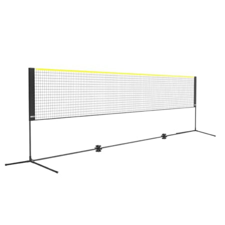 Badminton Net - バドミントンネット、高さ調節可能なバレーボールネット、幅広折りたたみ式ピックルボールネット、ポール付きポータブル簡単設置テニスネットセット、S