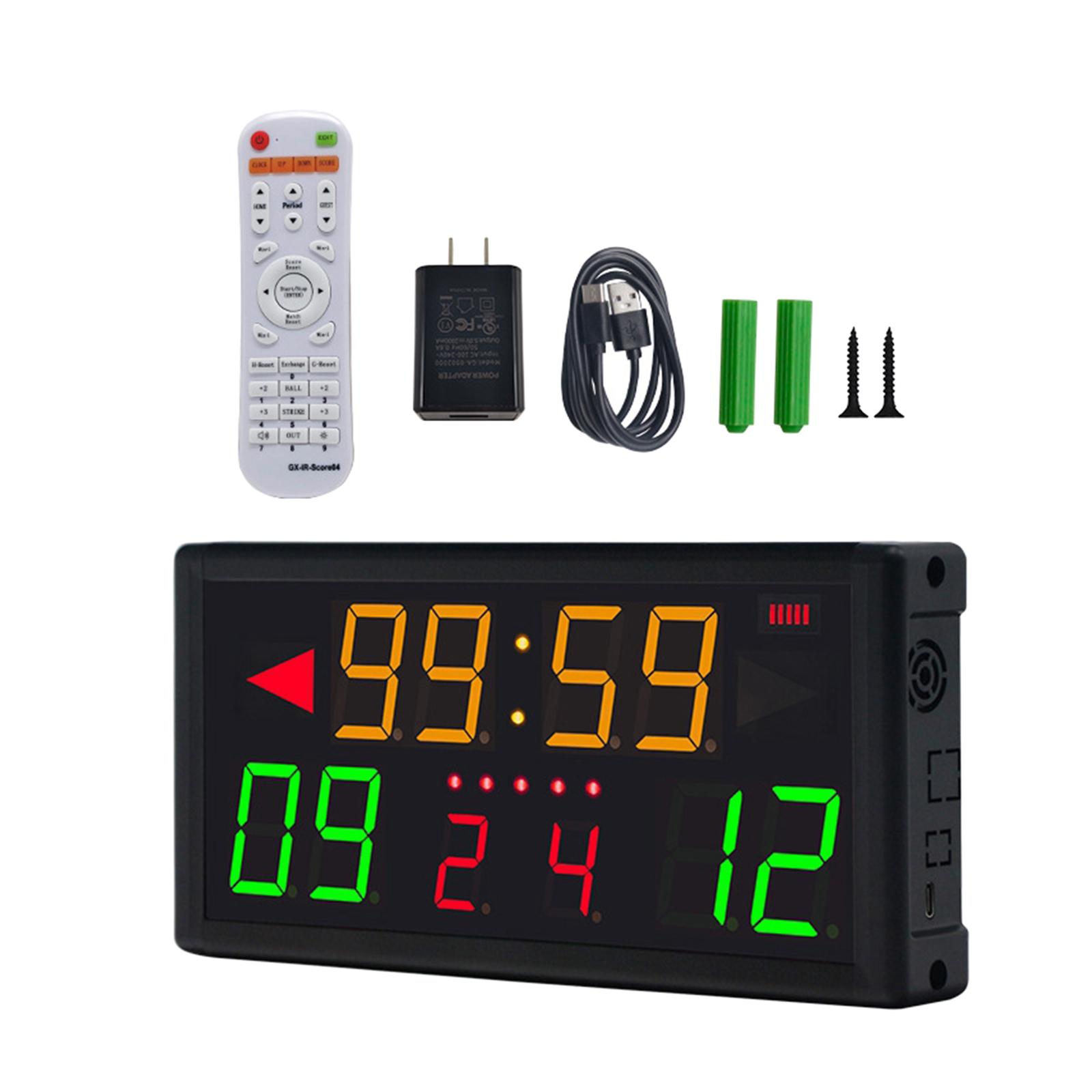 Scoreboard Digital - デジタルスコアボードリモコンLEDディスプレイ軽量耐久性ポータブルサッカープロスコアキーパースコアクロック