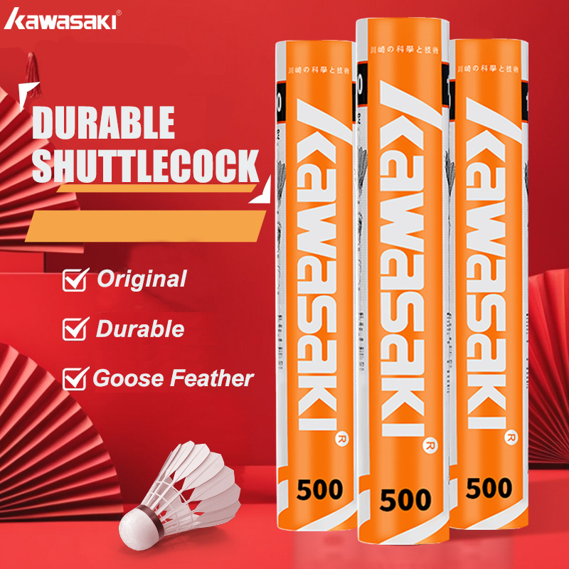 Feather Shuttlecock - カワサキキングコング 500/クイーン 500S フェザー羽根バドミントントレーニングラケットスポーツ耐久性のあるバドミントン羽根