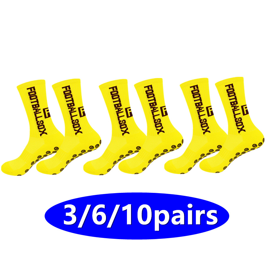 Sports Grip - 3/6/10 ペアメンズレディースアンチスリップスポーツグリップソックスサイクリングランニングハイキングテニススケートボードタオル底通気性靴下
