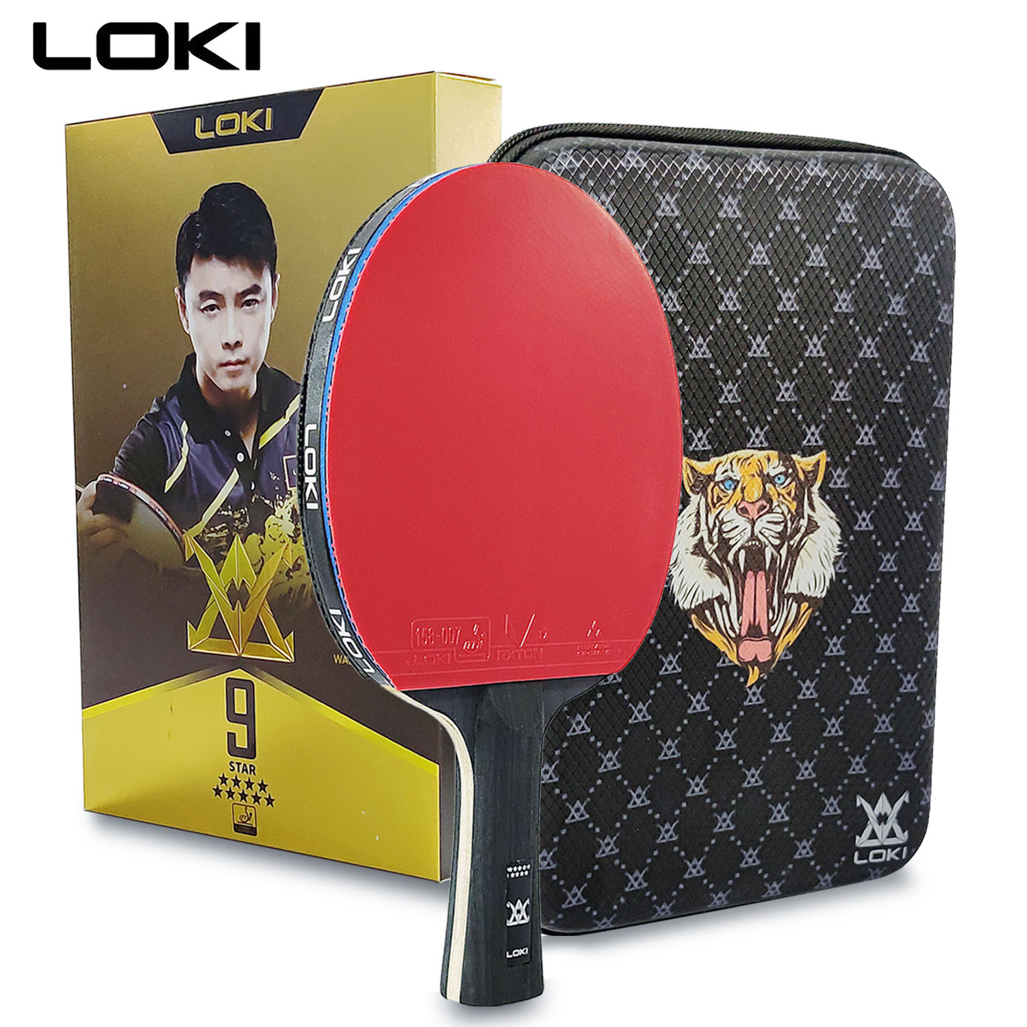 LOKI 9 スター卓球ラケットプロフェッショナル 5+2  - Badminton Racket Carbon のレビューと価格
