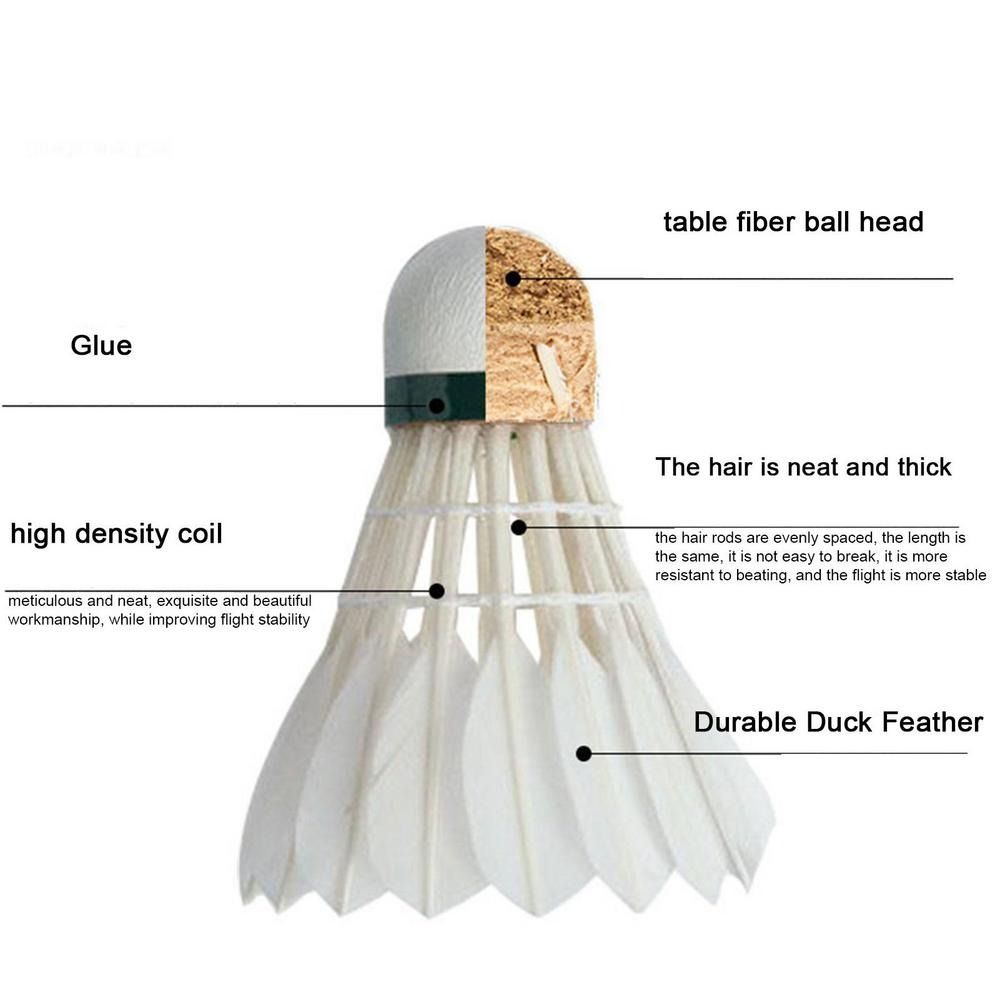 12 個プロフェッショナルホワイトグースフェザーバドミントン - Feather Shuttlecock のレビューと価格