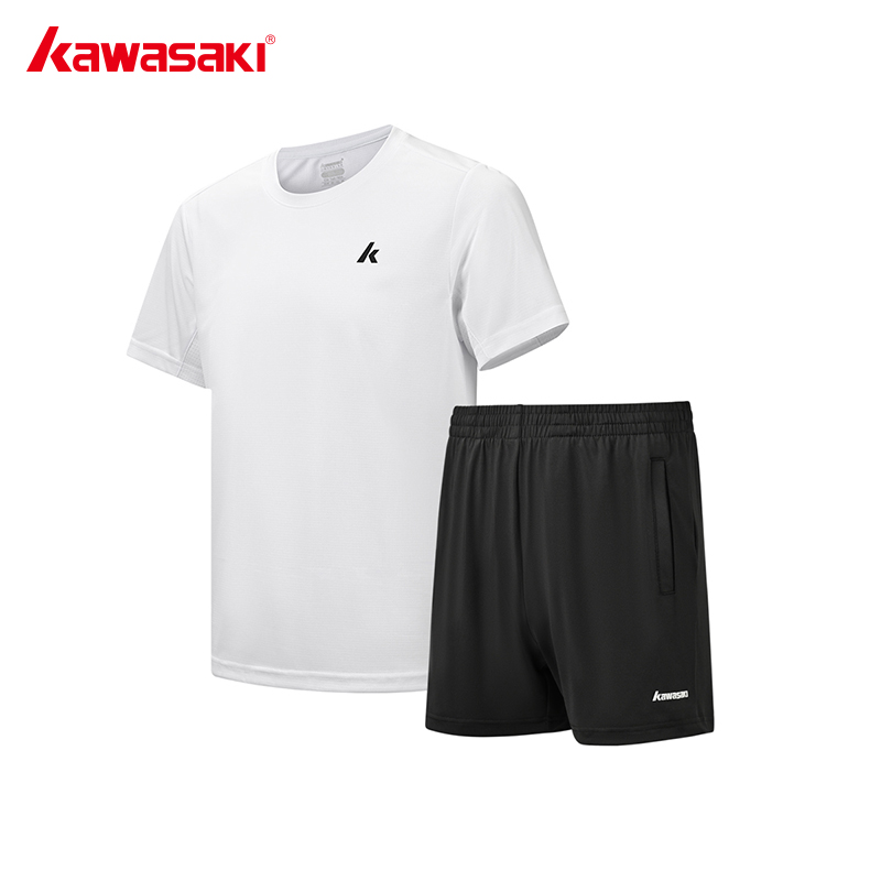 Kawasaki 男性カップルバドミントンセット半袖ショーツ - Badminton Jersey のレビューと価格