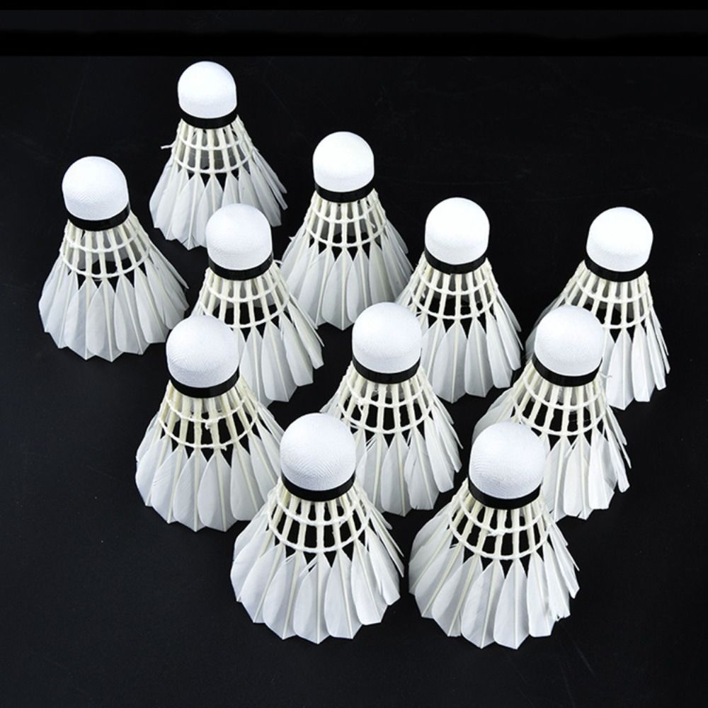 3/6/12 個新しい白バドミントン羽根耐久性のある安定した - Feather Shuttlecock のレビューと価格