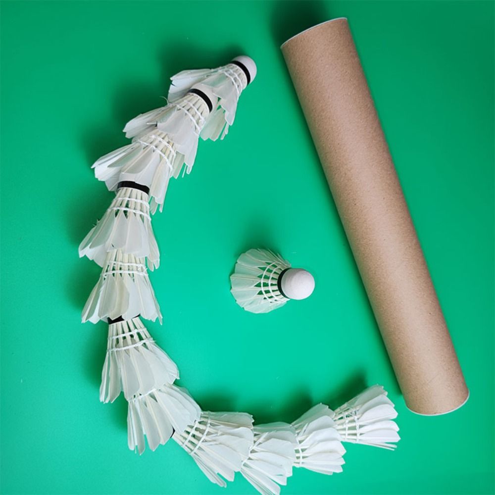 3/6/12 個新しい白バドミントン羽根耐久性のある安定した - Feather Shuttlecock のレビューと価格