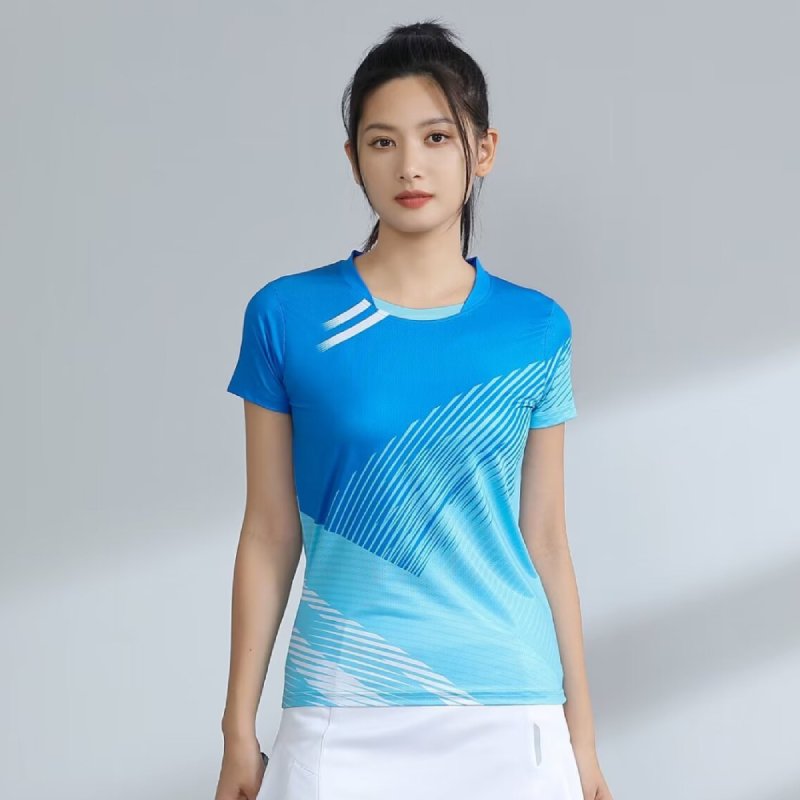 女性の卓球バドミントンTシャツ、3Dプリント、通気性メッシュ - Badminton Jersey のレビューと価格