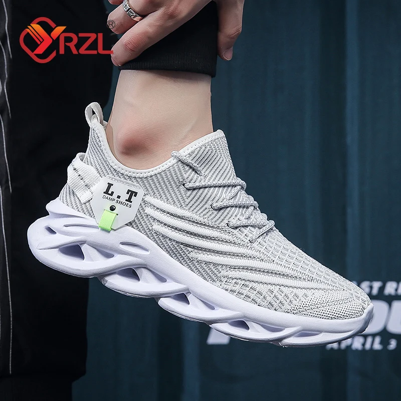 YRZL 男性スポーツランニング黒ジョギングシューズカジュア - Badminton Shoes のレビューと価格